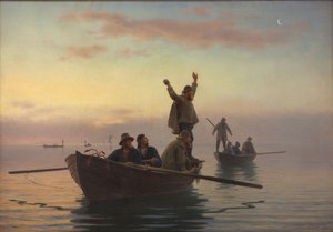 Driftnet ile boynuz balıkçılığı. Sabahın erken saatleri by A. Dorph