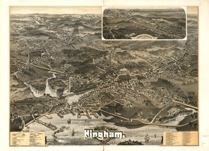 Hingham Kasabası, Plymouth County, Mass. 1885. by A. F.; Geo. H. Walker and Co. Poole