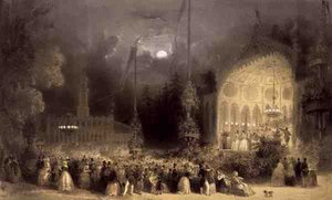 Chateau des Fleurs, Champs Elysees, Auguste Bry tarafından basıldı (litho)