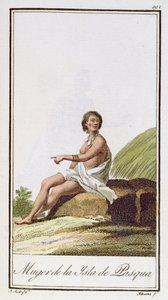 Albuerne tarafından kazınmış Paskalya Adasından Bir Kadın, 1799 by A. Rodriguez