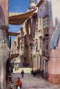 Murcia'da Bir Sokak (renkli taş) by A. Trevor Haddon