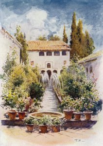 Generalife, Acequia Mahkemesi (renkli taş) by A. Trevor Haddon