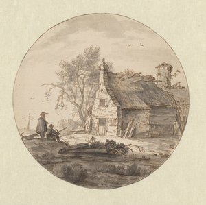 Bir ressam ile harap çiftlik evi by Aarnout ter Himpel