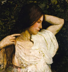 Saçını Düzenleyen Kız, 1918-1919. by Abbott Handerson Thayer