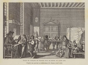 Louis XIII (litho) döneminde Fransız erkek okulu by Abraham (after) Bosse