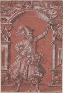 Süs Kemerinin Önünde Bir İsviçreli Muhafız (rekto) by Abraham Bickhart