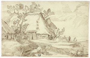 Sazdan Çatılar Altında Çiftlik by Abraham Bloemaert