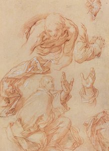 Eller ve Eğme Figürleri Çalışmaları [verso] by Abraham Bloemaert
