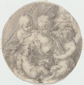 Bebek Mesih Vaftizci Yahya ve başka bir Çocuk (Caritas) ile Madonna