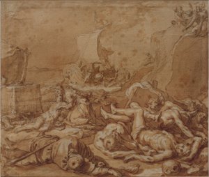 Theagenes ve Chariclea gemi kazasından sonra by Abraham Bloemaert