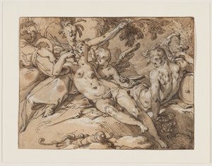 Venüs ve Bacchus (Ceres ve Bacchus Olmadan Venüs Friz yapardı) by Abraham Bloemaert