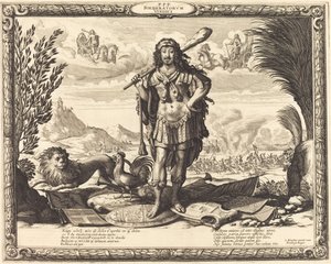 Louis XIII Herkül olarak by Abraham Bosse