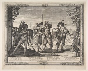 Yeni Evlilere Taşınan Hotpot veya The Racket, ca. 1633. by Abraham Bosse