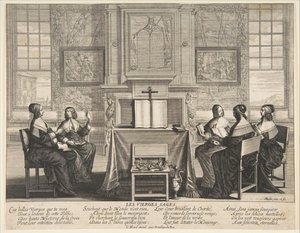 The Wise Virgins Conversing, ca. 1635. by Abraham Bosse