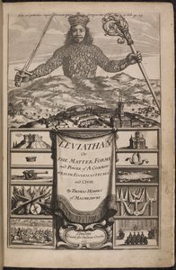 Thomas Hobbes'un 'Leviathan veya The Matter, Forme, & Power of a Common-Wealth Dini ve Medeni' kitabının Başlık Sayfası