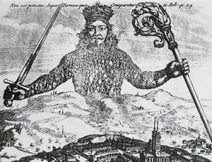 Thomas Hobbes'un 'Leviathan veya The Matter, Forme, & Power of a Common-Wealth Dini ve Medeni' kitabının Başlık Sayfası