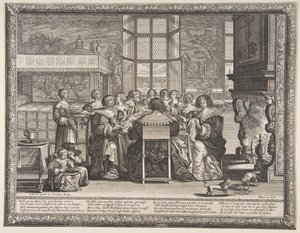 Eşlerinin Yokluğunda Sofrada Eşler, M.Ö. 1635-36. by Abraham Bosse