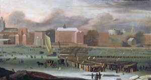 Tapınak Merdivenlerinde Thames Nehrinde Bir Don Panayırı, c.1684