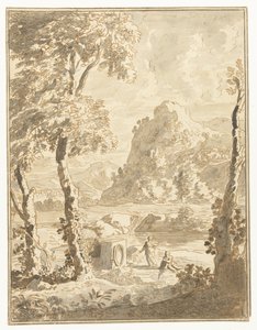 Küçük figürler ile Arcadian manzara by Abraham Genoels (II)