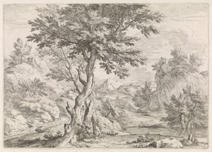 Kayalar ile tepelik manzara by Abraham Genoels