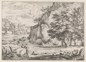 Kaya ile manzara by Abraham Genoels