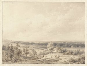 Schoorl'deki kumuldan Alkmaar'a doğru bakış by Abraham Johannes Couwenberg