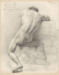 Oturan Erkek Çıplak, Arkadan Görünüş (1. Ödül 1820) by Abraham Lion Zeelander