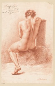 Oturan Erkek Çıplak, Arkadan Görünüş (2. Ödül 1812) by Abraham Lion Zeelander