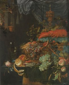 Meyve ve Saka Kuşu ile Natürmort by Abraham Mignon