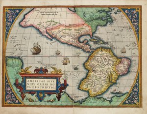 Americae Sive Novi Orbis, Nova Descriptio (Amerika Kıtası veya Yeni Dünya, yeni tanımlandı) by Abraham Ortelius