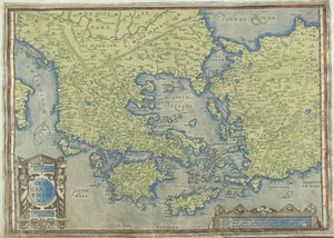 Yunanistan Haritası Graecia, Sophiani (nesne üzerindeki başlık) by Abraham Ortelius