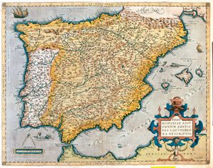 İspanya, Portekiz by Abraham Ortelius