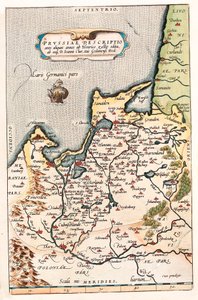 Thietmarsiae, Holsatice bölgeis partileri typeus Abraham Ortelius (Oertel, Ortell veya Ortel) tarafından “Theatrum Orbis Terrarum”dan alınan Dantzig (Dantzig, Gdansk) şehri ile kuzey Polonya