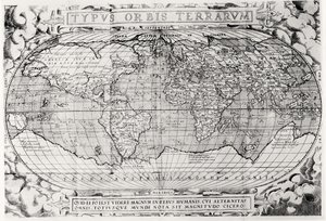 Dünya Haritası, dünya haritası, 1577 by Abraham Ortelius