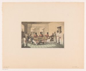 Surinamlılar ve Hollandalılar çay içer by Abraham Pieter Felix