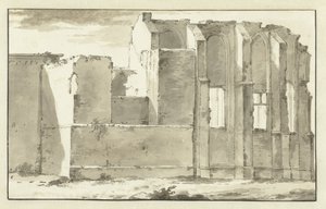 Zandvoort'taki Grote Kerk korosunun kalıntılarının görünümü