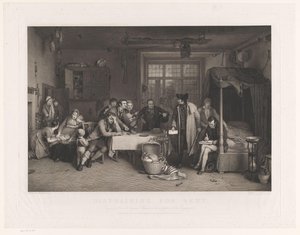 Bir ailenin mülküne el koyan erkeklerle ayık iç mekan Kiralık Zorlama (nesne üzerinde başlık) by Abraham Raimbach