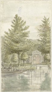 Sanatçının Country Estate 'Hoovlucht' yanında çekme mavnası (Römorkör) by Abraham Rutgers