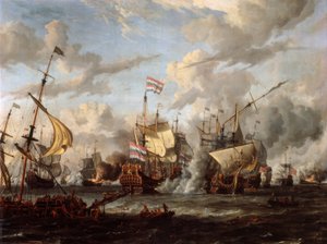 Texel yakınlarındaki deniz savaşı by Abraham Storck