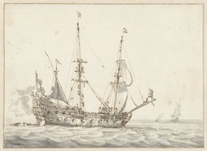 Hollanda savaş gemisi by Abraham Storck