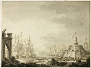 Malta, Valetta Limanı by Abraham Storck