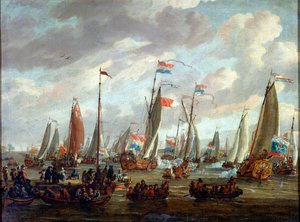 Çar Peter I, Ocak 1698'de İngiltere'yi ziyaret ediyor, 18. yüzyılın başlarında by Abraham Storck