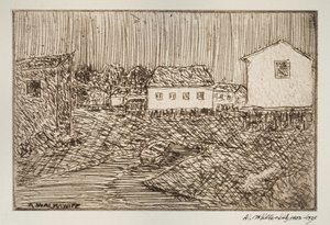 Sokak Manzarası, Bina Veya Portre, 1902-1905. by Abraham Walkowitz