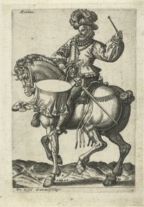 at sırtında alman davulu by Abraham de Bruyn (attributed to)