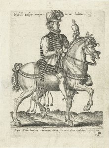 At sırtında doğanla Hollandalı asilzade by Abraham de Bruyn (attributed to)