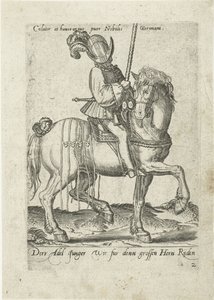 Bir maiyetin parçası olan genç Alman asil binici by Abraham de Bruyn
