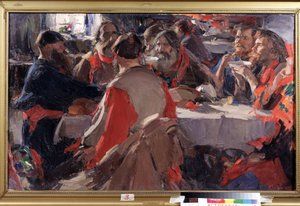 Çay saati (Çay içme). Abram Yefimovich Arkhipov