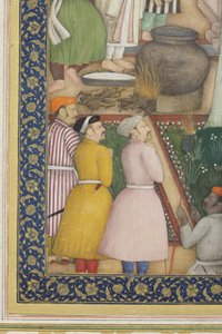 İmparator Cihangir with Holy Men in a Garden'dan detay, c.1615 (kağıt üzerinde opak wc ve altın)