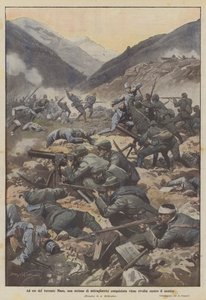 Maso deresinin doğusunda, ele geçirilen bir makineli tüfek bölümü düşmana yöneliktir.
