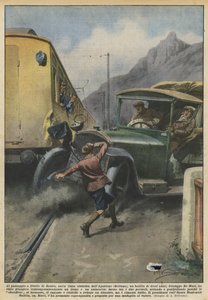 Sedico hemzemin geçidinde, Agordino elektrik hattında (Belluno), bir masa mı? by Achille Beltrame